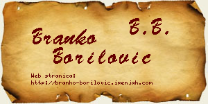 Branko Borilović vizit kartica
